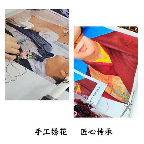 湘绣定制图纯手工刺绣湖南沙坪老绣娘真丝桑蚕丝人物山水个性定制