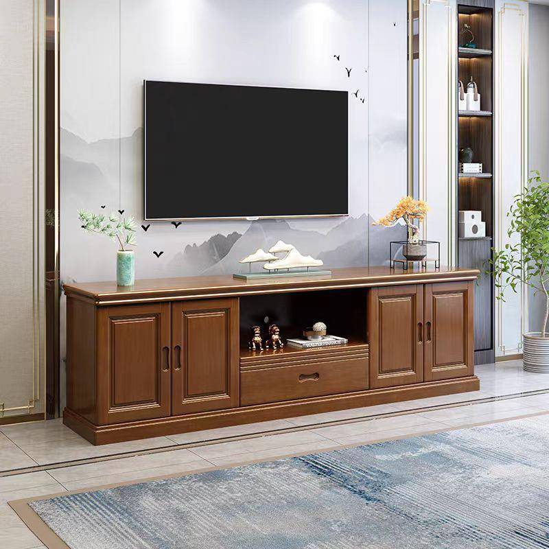 中式实木电视柜客厅加高1.6米1.8米两米矮柜地柜收纳小户型储物柜