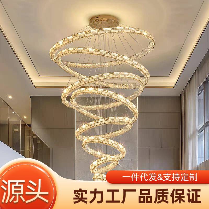 复式楼轻奢大吊灯楼中楼别墅挑空客厅吊灯2025新款自建房公寓吊灯