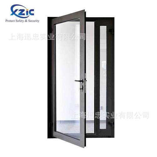 钢制烤漆大玻璃防火门 不锈钢平开玻璃门 玫瑰金防火隔热门