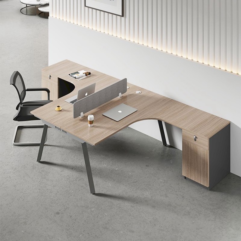 L型办公桌双f人位桌椅组合2人办公室员工桌屏风职员卡座4人工作位