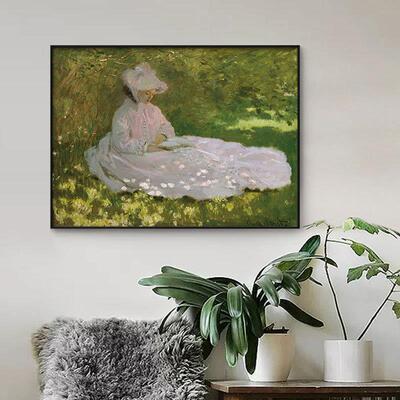古典艺术大师莫奈油画《Beaute》美人客厅装饰画书房卧室艺术画