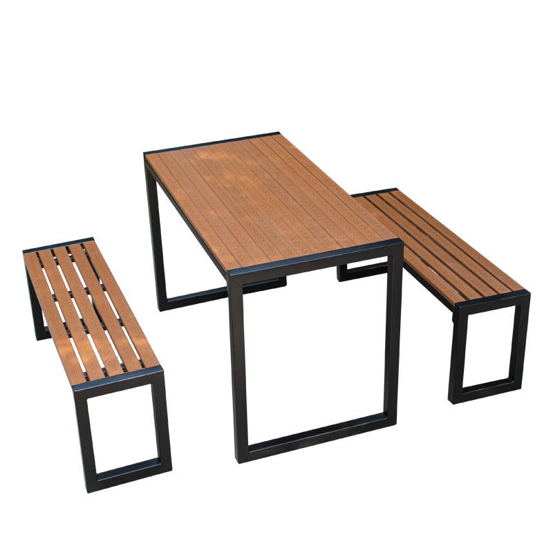 阳台小桌椅组合休闲室外庭院塑木铁艺小茶几简约花园户外