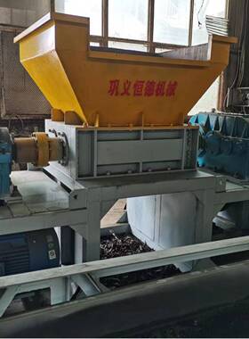 800型钢丝胎撕碎机粗碎机破碎处理设备橡胶双轴粉碎机