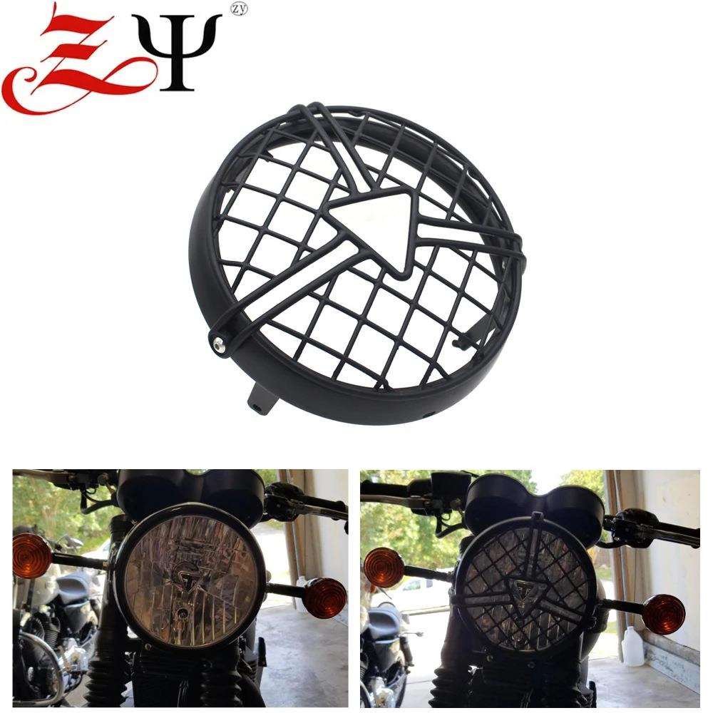 适用凯旋T100T120小攀爬 街双 速双900改装铝合金大灯罩 大灯护网