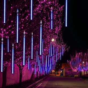 led太阳能流星灯圣诞装饰太阳能灯串户外景观灯亮化工程太阳能灯
