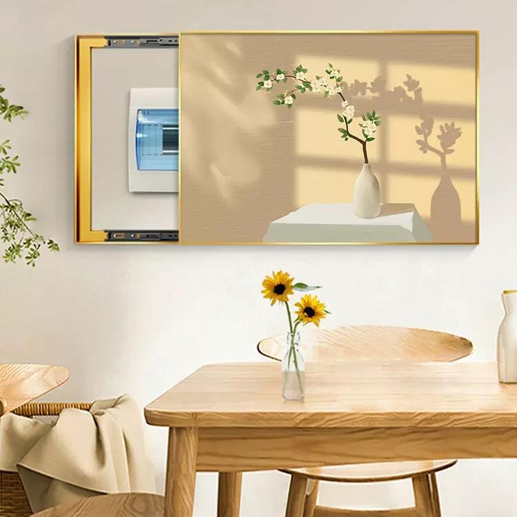 北欧光影花卉电表箱装饰画配电箱遮挡画简约高级电闸箱总开关挂画