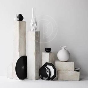 黄洞石雕塑台荒料原石摆台地台电视柜旁落地柱子石墩摆件底座基座