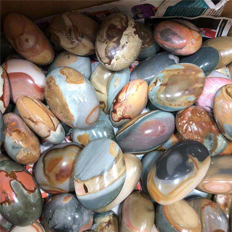 天然原石海洋石把玩水晶碎石手把件裸石矿标摆件口袋石