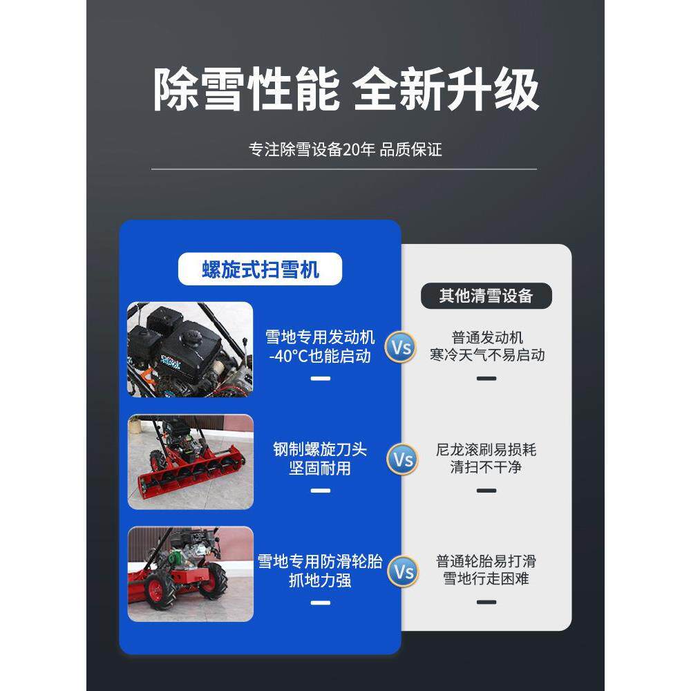 手推式扫雪机螺旋式清雪设备抛雪物业小区大棚家用小型除雪机汽油
