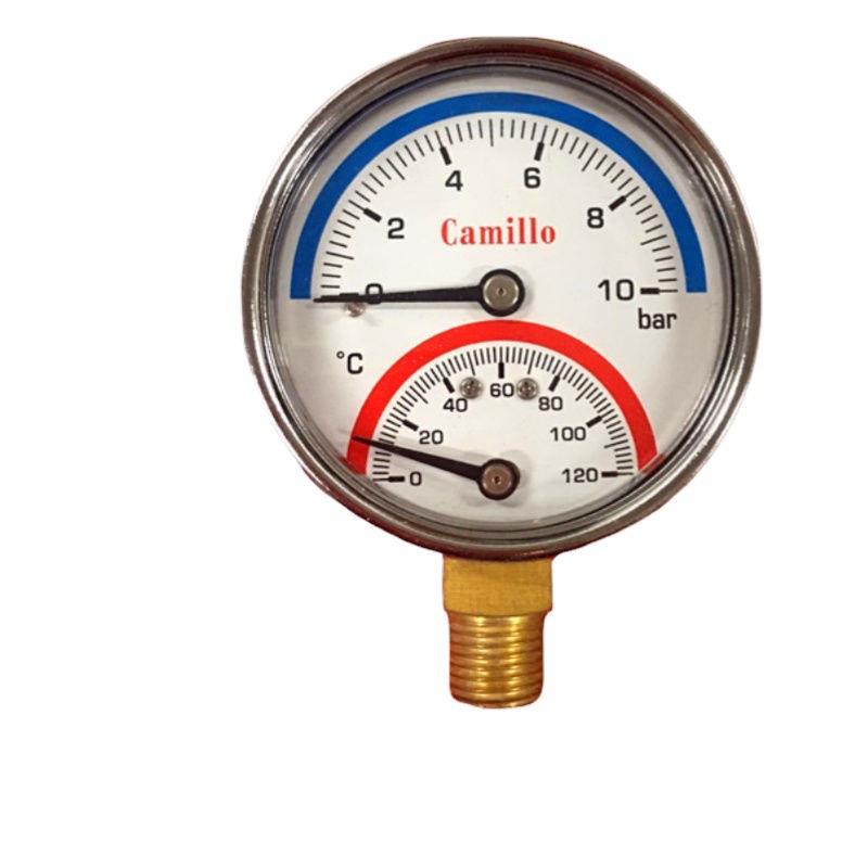 地暖压力表水压表温度压力一体表专用分水器压力空气温度表温压表