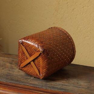 大漆 书画收纳 花篮 垃圾桶 家居 竹篓 箩筐 纸篓 紫竹 竹编