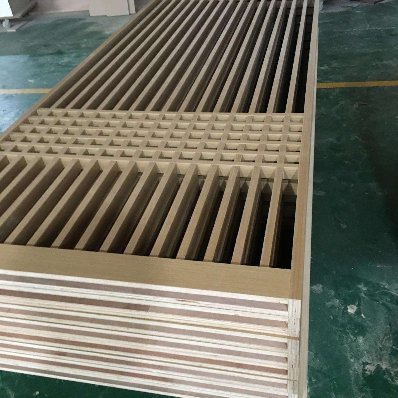 实木格栅板 木饰面木皮格栅板酒店工程高端餐厅别墅豪宅装饰格栅