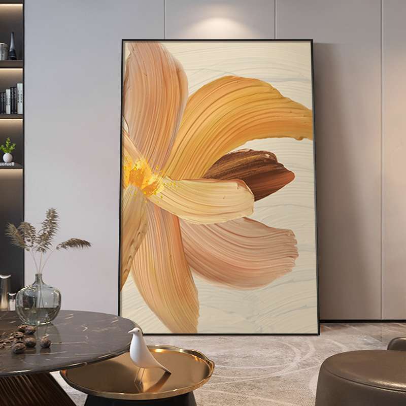 现代简约花卉客厅装饰画肌理感油画轻奢玄关卧室壁画北欧餐厅挂画图片