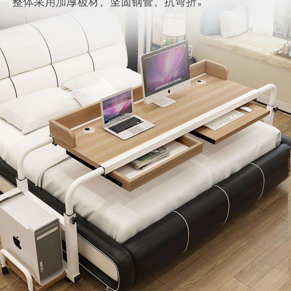 跨床桌可移动书桌电脑桌家用床上桌懒人升降卧室床边小桌子床尾J&