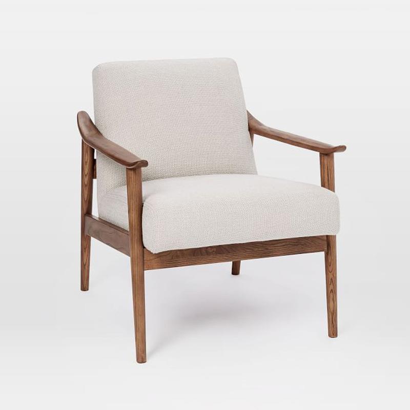 DF18-21单人沙发椅家用北欧实木简约现代小户型客厅阳台休闲椅设