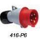 ABB工业连接器463P6;63A 346-415V 五极移动工业插头 IP44