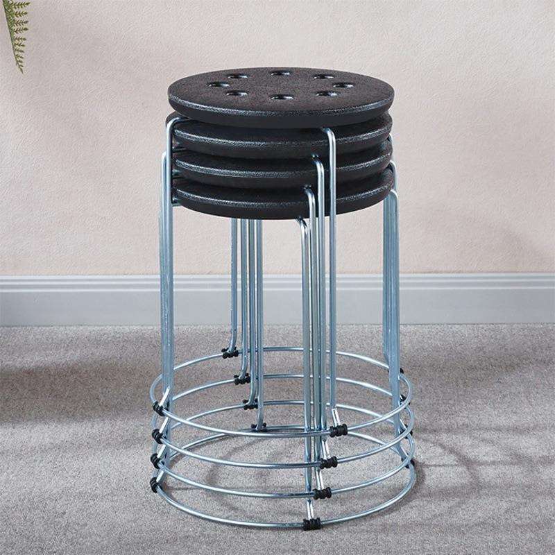 家用圆凳钢筋凳厚塑料凳子成人加厚餐桌凳子商用办公室凳子摆摊凳