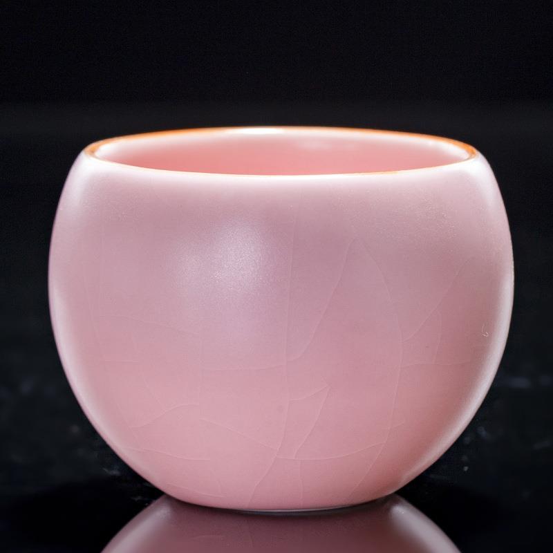 汝瓷开片可养陶瓷茶杯四色汝窑主人杯紫色女性茶杯茶盏单个杯