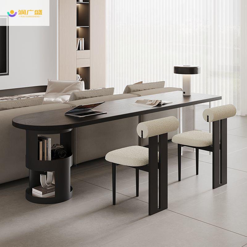 润广盛法式极简松木实木书桌双人学习桌电脑桌横厅沙发侧桌长桌