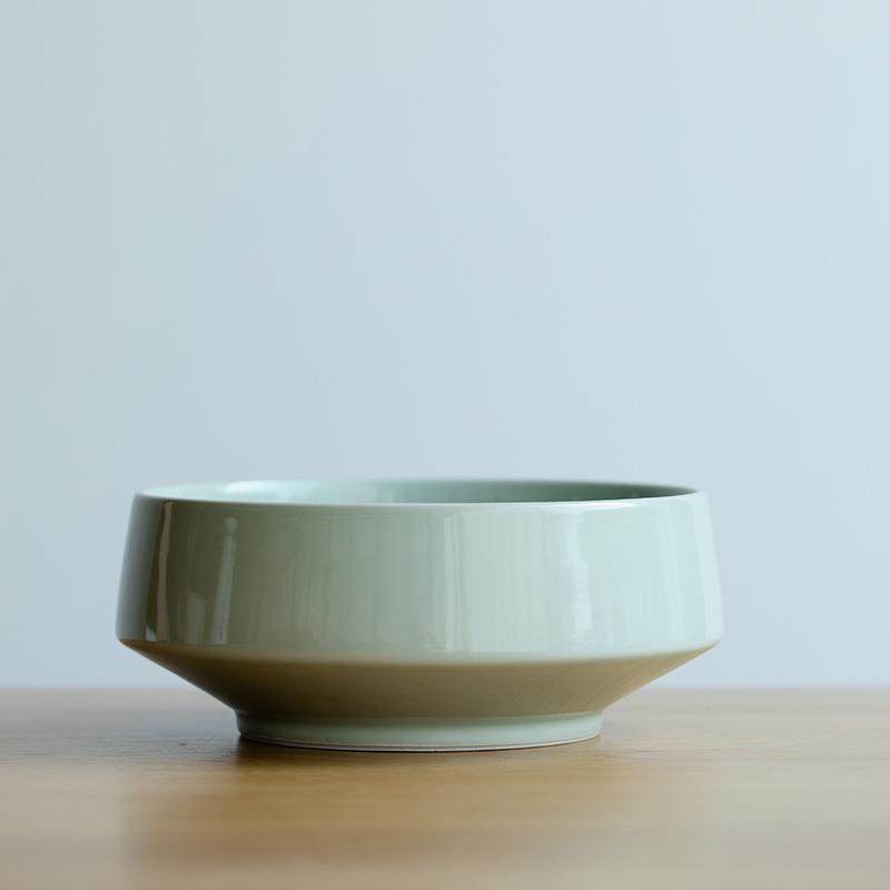 展瓷宋青釉悠然水洗陶瓷浮雕手工茶洗杯洗茶渣缸水盂大号茶道配件