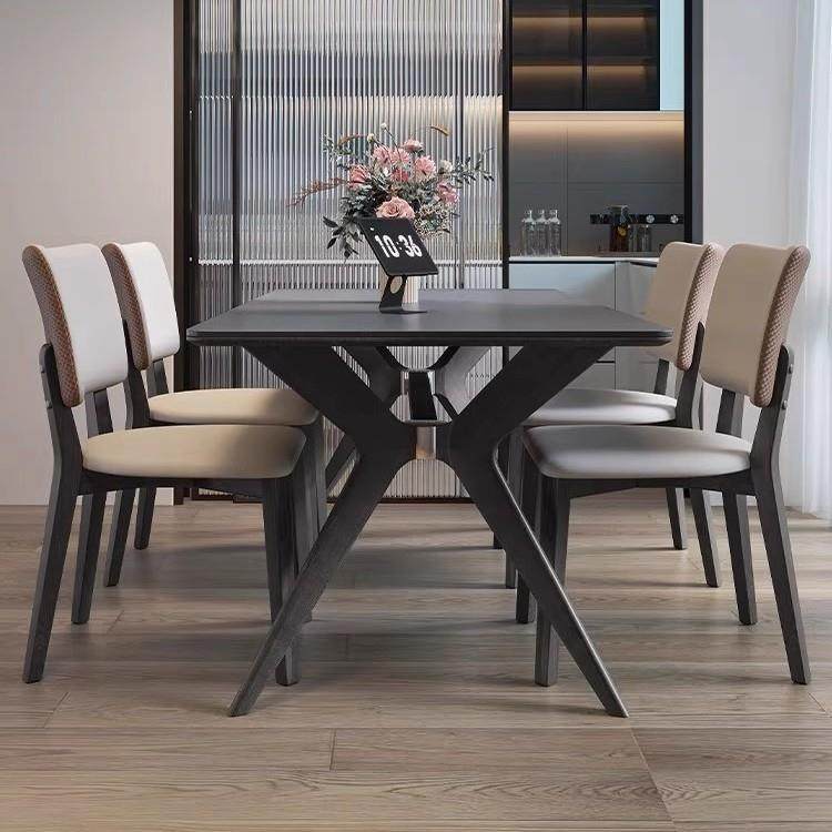 实木岩板餐桌现代简约小户型长方形饭桌餐桌椅组合意式西餐桌,3C数码配件,USB灯,淘宝优惠券,粉丝福利购,淘宝优惠卷