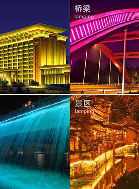 36W80WLED动态水纹洗墙灯壁灯户外楼体亮化婚庆背景别墅水纹灯