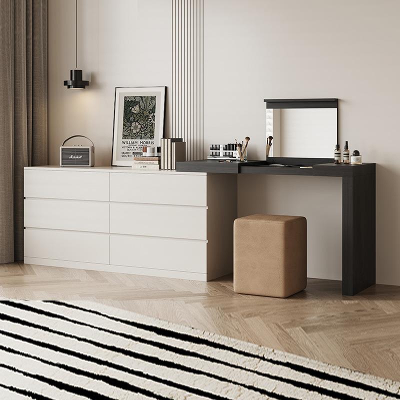 轻奢简约 半夏梳妆台免漆意式极简化妆台卧室斗柜一体伸缩梳妆台