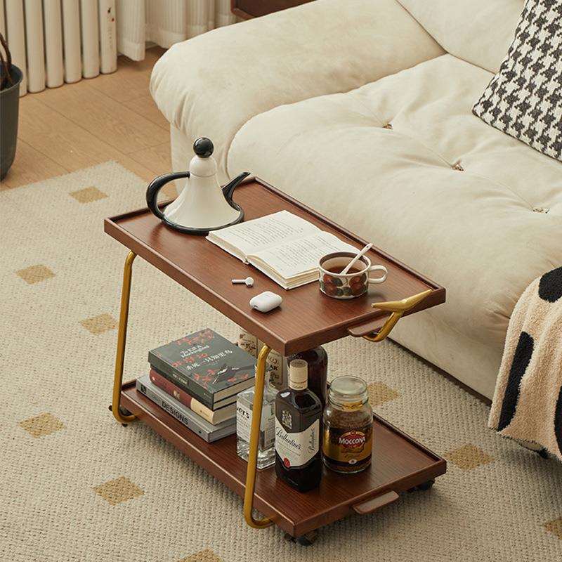 中古可移动茶几客厅家用创意沙发小推车边几复古网红带轮床头边柜