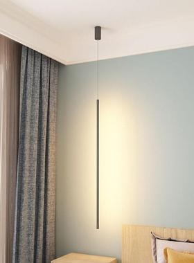 现货现代简约卧室床头吸顶线条灯 家装铝材黑色长条LED吊灯