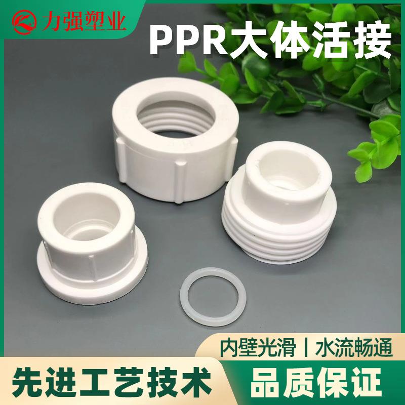 PPR全塑活接20-75全塑活接加大加厚款PPR大体活接头配件25