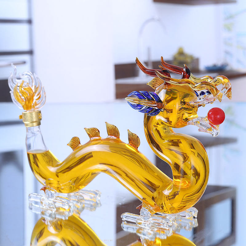 耐热龙形酒瓶创意生肖酒瓶玻璃酒瓶动物造型酒瓶高硼硅人参泡酒瓶