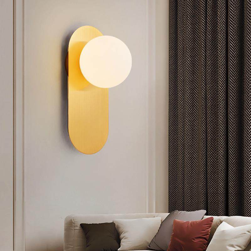 后现代卧室床头壁灯简约轻奢大气金色北欧客厅装饰走廊过道墙壁灯