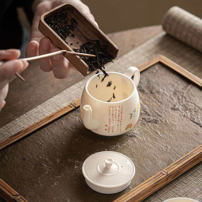 叙旧 手绘国画糯米黄佛手瓜泡茶一壶两杯快客杯便携家用办公茶具
