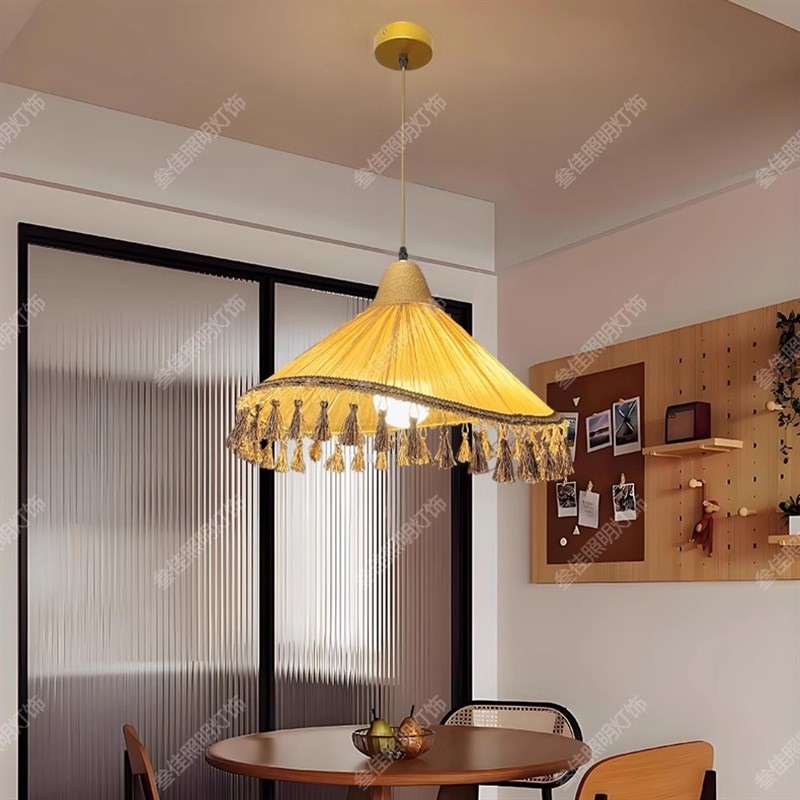 法式复古中古风文艺术餐厅餐饮客厅餐桌吊灯具主卧V室流苏吧台灯