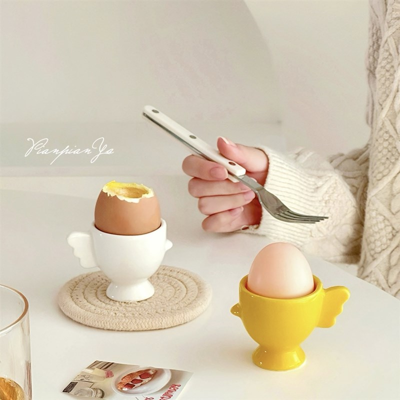 趣味创意鸡蛋托陶瓷小鸡鸡蛋x杯鸡蛋托蛋盅高脚蛋托桌面美妆蛋收