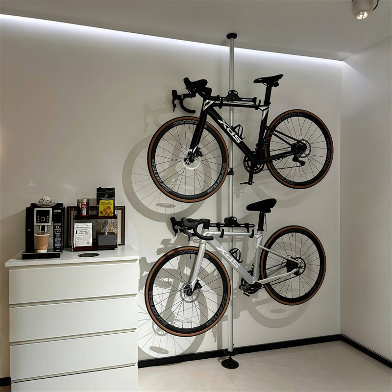 山地公路平衡自行车顶天s立地柱墙壁挂架儿童车展示挂钩立式停车