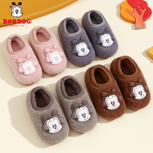 新款巴布豆儿童棉鞋包跟女童冬季室内防滑保暖棉鞋男婴幼儿毛拖鞋