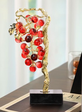 轻奢葡萄发财树摆件高级入户玄关客E厅高档创意招财桌面装饰工艺