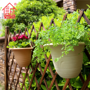 庭院护栏壁挂花盆室内半圆形x装 饰墙壁挂盆简约阳台绿萝花盆可蓄