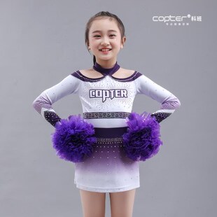 技巧啦啦新款 啦啦操花球现货比赛服儿童表OPC队服演 ERT比赛服服装