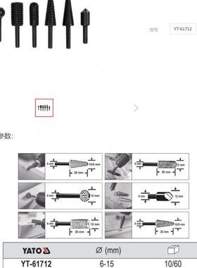 原装TO件套12易尔拓7TY6-组工具61套旋转锉AY