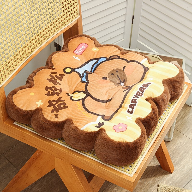 卡皮巴拉坐垫冬季办公室久坐屁垫学生宿舍儿童教室可爱.加厚椅子