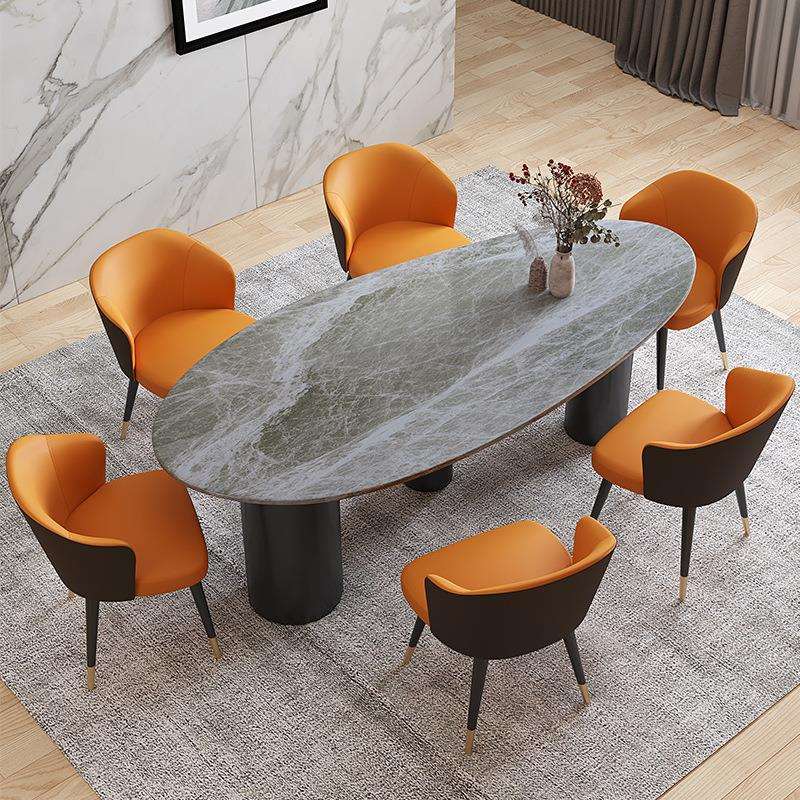 baxter极简约后现代异形餐桌奢石长方形设计师意式轻奢餐桌椅组合