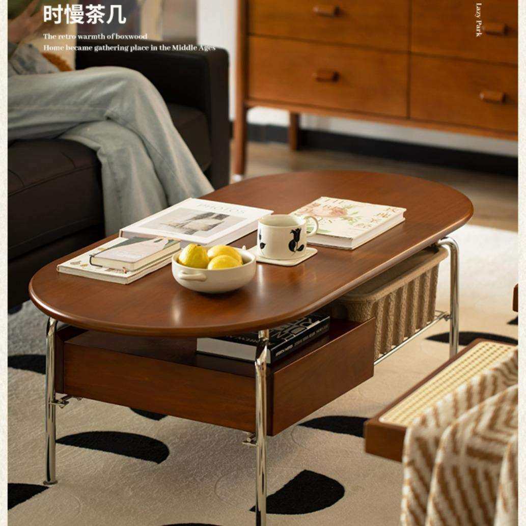 北欧实木茶几 家用不锈钢椭圆形带抽屉小桌子客厅复古多功能茶台,鲜花速递/花卉仿真/绿植园艺,割草机/草坪机,淘宝优惠券,粉丝福利购,淘宝优惠卷