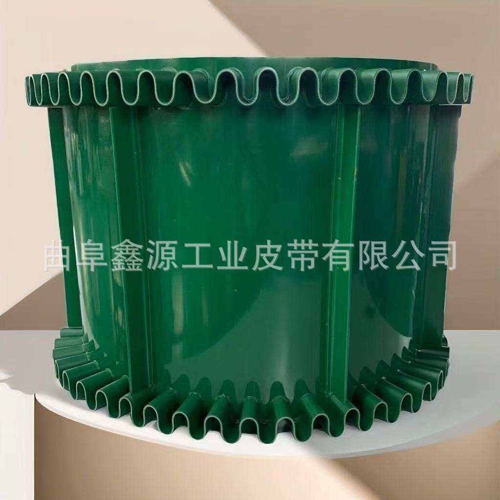 挡板传送带 环形运送带标准尺寸5mm绿色PVC输送带