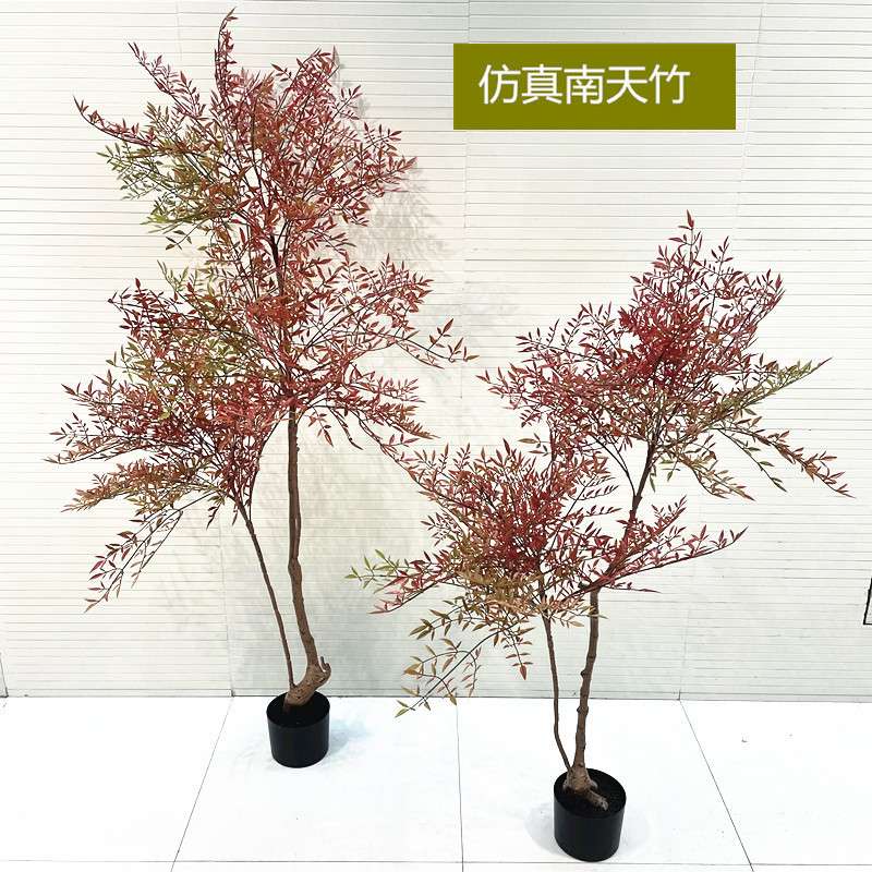 仿真南天竹树绿植盆景厂家直销新款落地盆栽仿真树家居样板房装饰