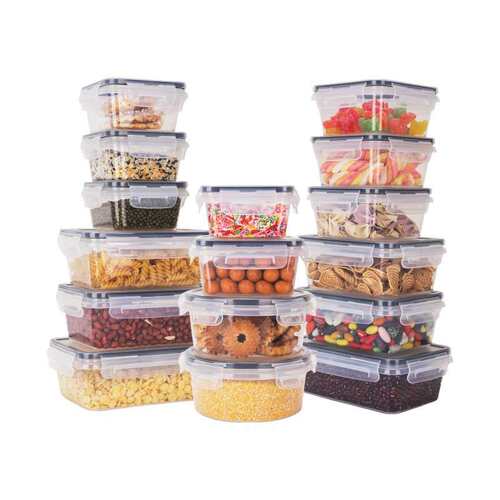 食品级24件套PP饭盒收纳保鲜盒  杂粮密封储物盒微波炉加热专用