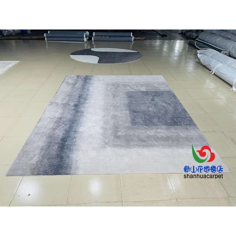 现代简约灰色混色渐变手工腈纶中式客厅茶几沙发地毯大厅办公室