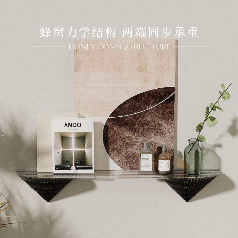 十八纸墙上置物架免打孔搁板架壁挂墙隔板挡板书架墙面装饰置物板